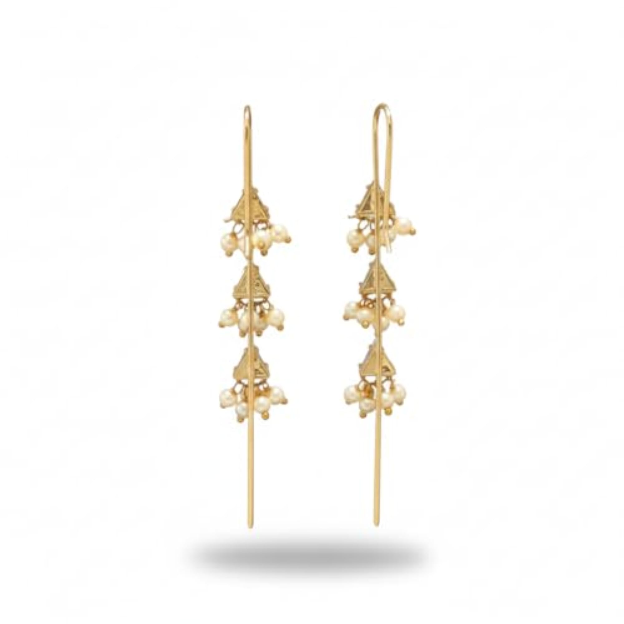 Stylish Ear Cuffs with American Diamonds & Pearl Drops